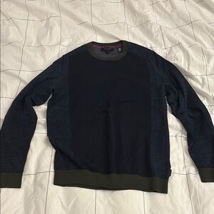 Men's Navy and Olive Sweater